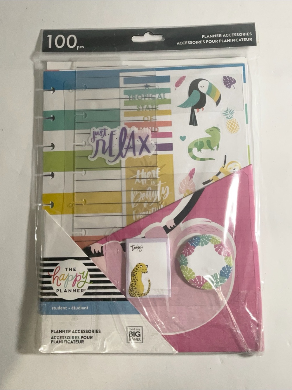 The Happy Planner Pink Tropical Sticker & Planner Accessory Set